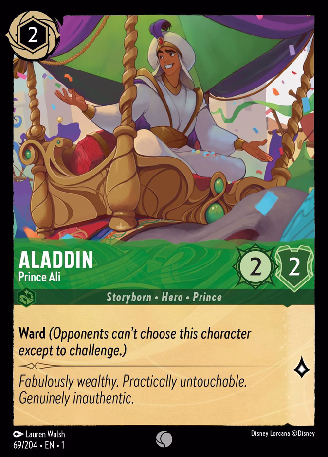 Carta Aladdin · Prince Ali