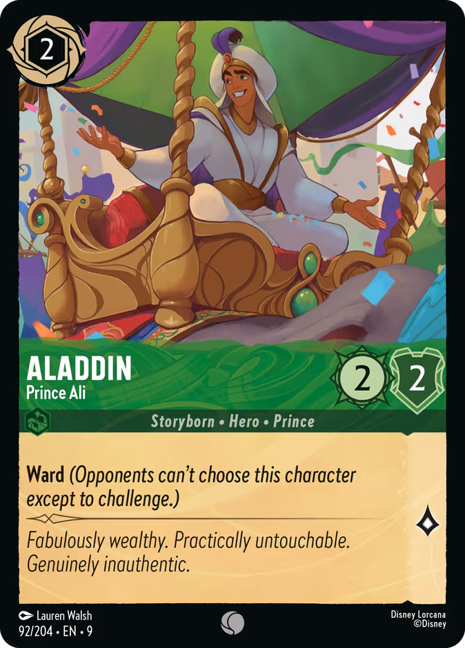 Carta Aladdin · Prince Ali