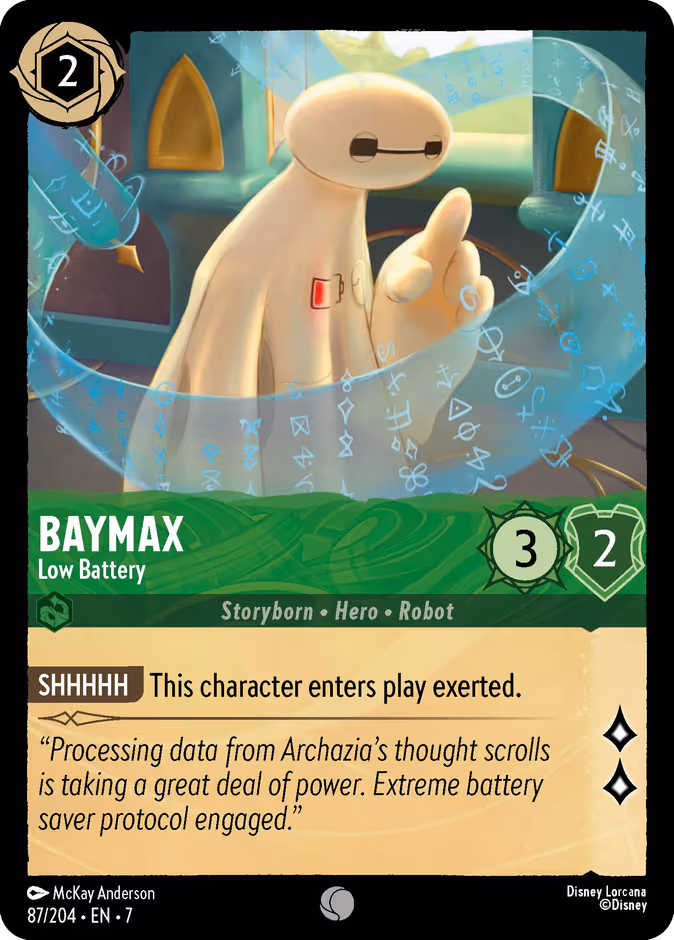Carta Baymax · Low Battery