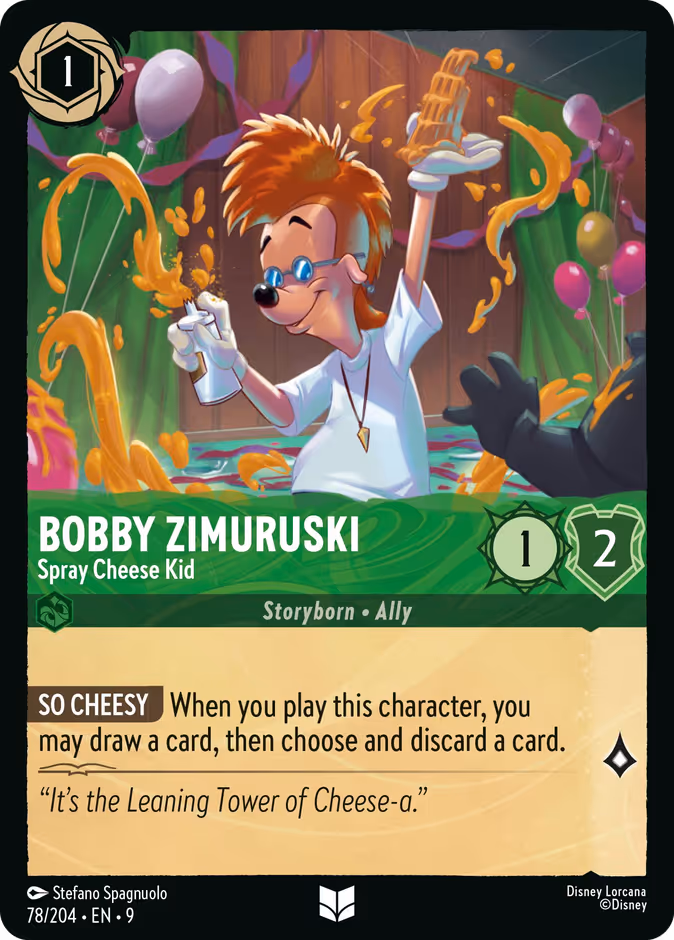 Carta Bobby Zimuruski · Spray Cheese Kid