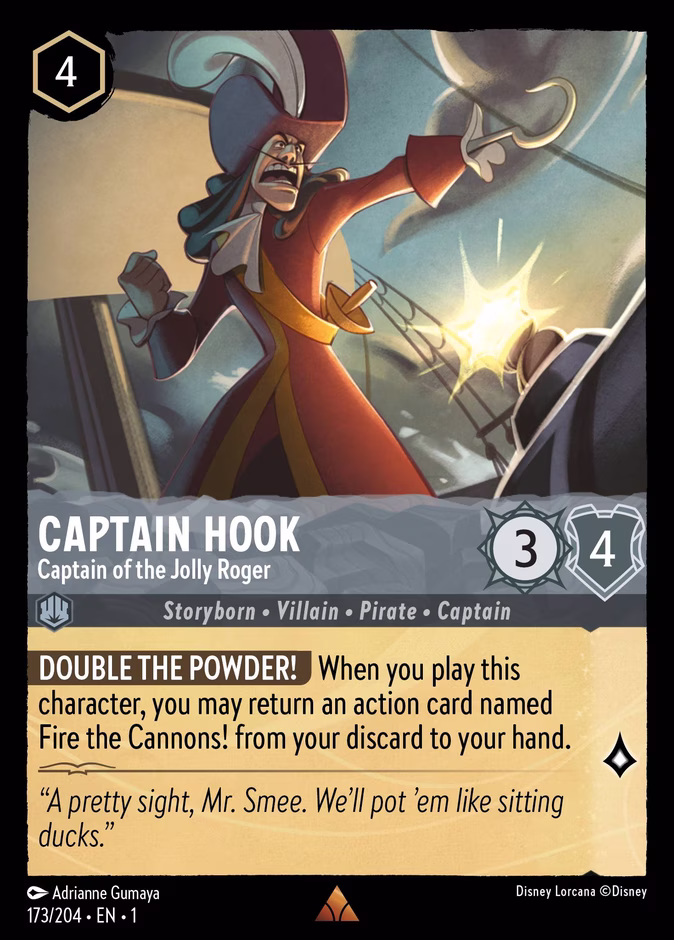 Carta Captain Hook · Captain of the Jolly Roger
