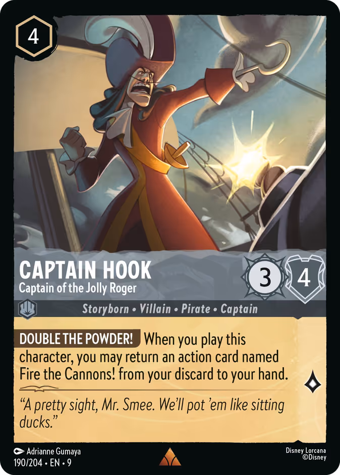 Carta Captain Hook · Captain of the Jolly Roger