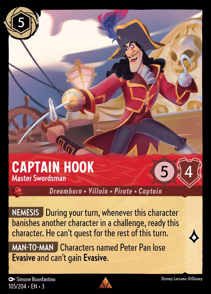 Carta Captain Hook · Master Swordsman
