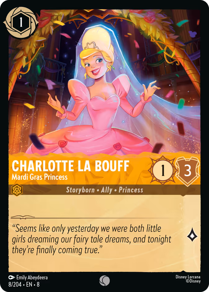 Carta Charlotte La Bouff · Mardi Gras Princess