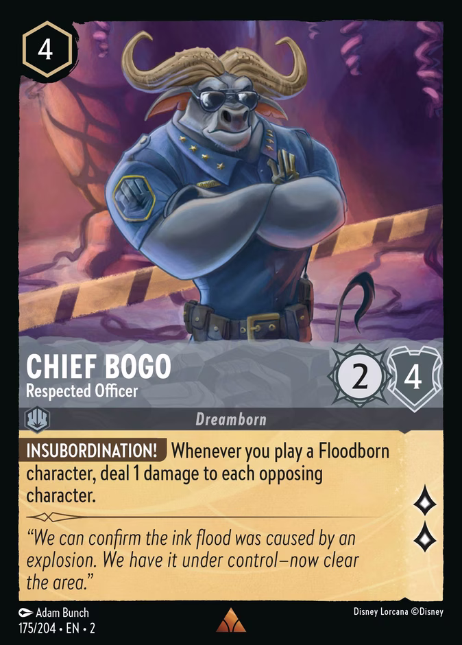 Carta Chief Bogo · Respected Officer