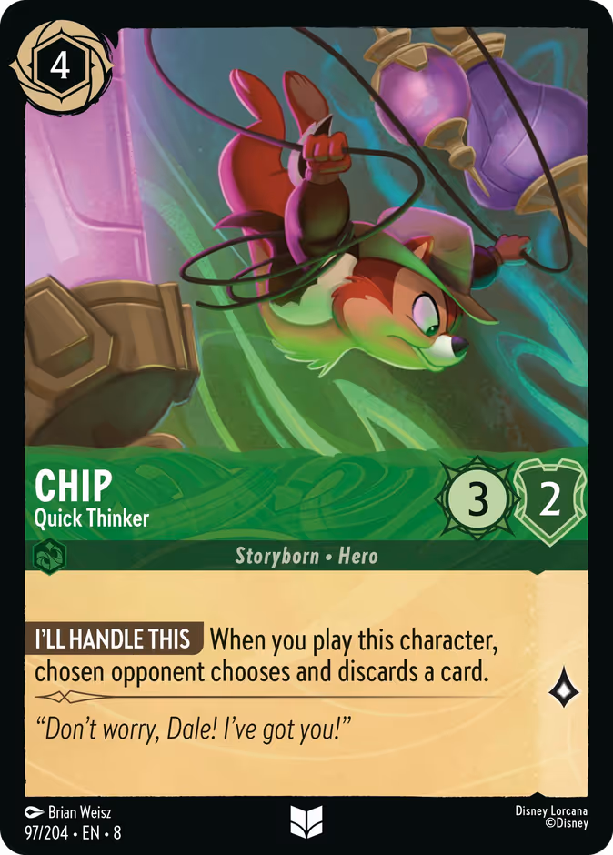 Carta oficial Chip · Quick Thinker