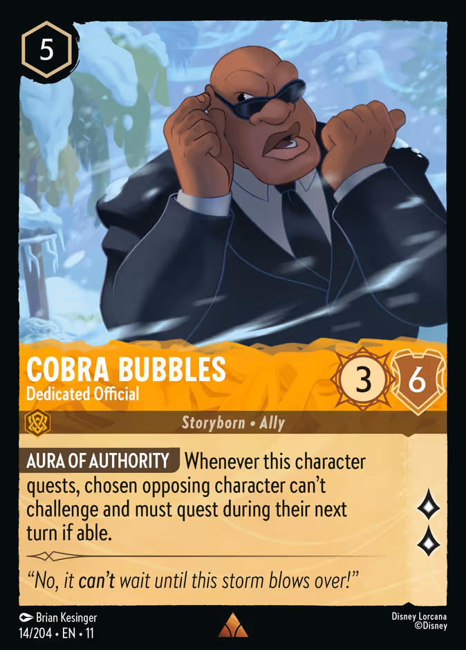 Carta Cobra Bubbles · Dedicated Official