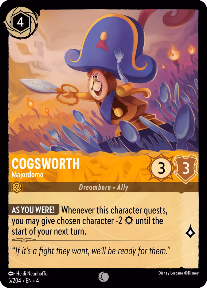Carta Cogsworth · Majordomo