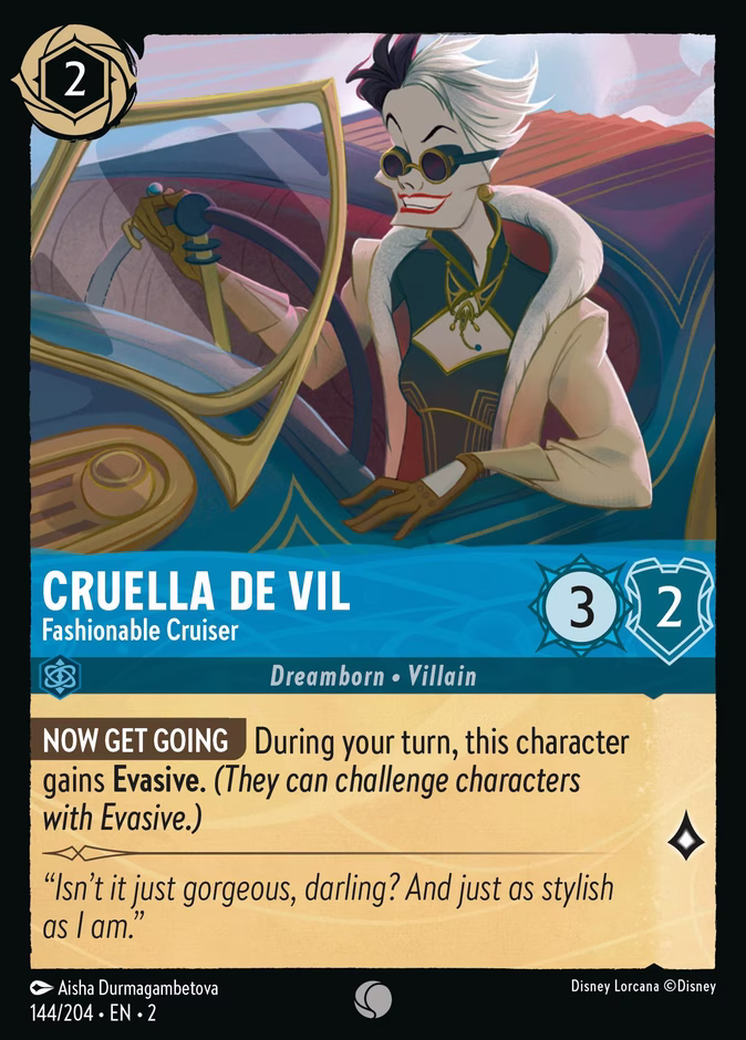Carta Cruella De Vil · Fashionable Cruiser