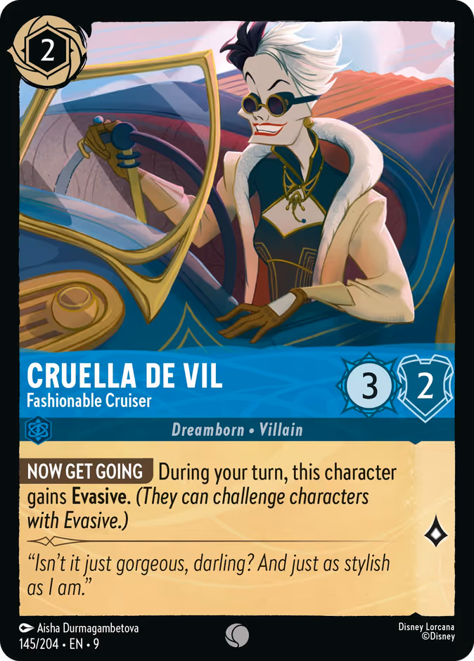 Carta Cruella De Vil · Fashionable Cruiser