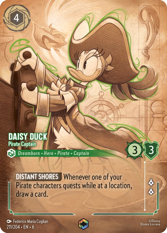 Carta Daisy Duck · Pirate Captain