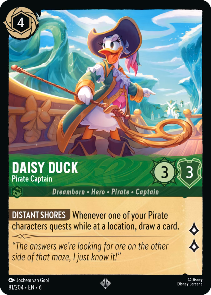 Carta Daisy Duck · Pirate Captain