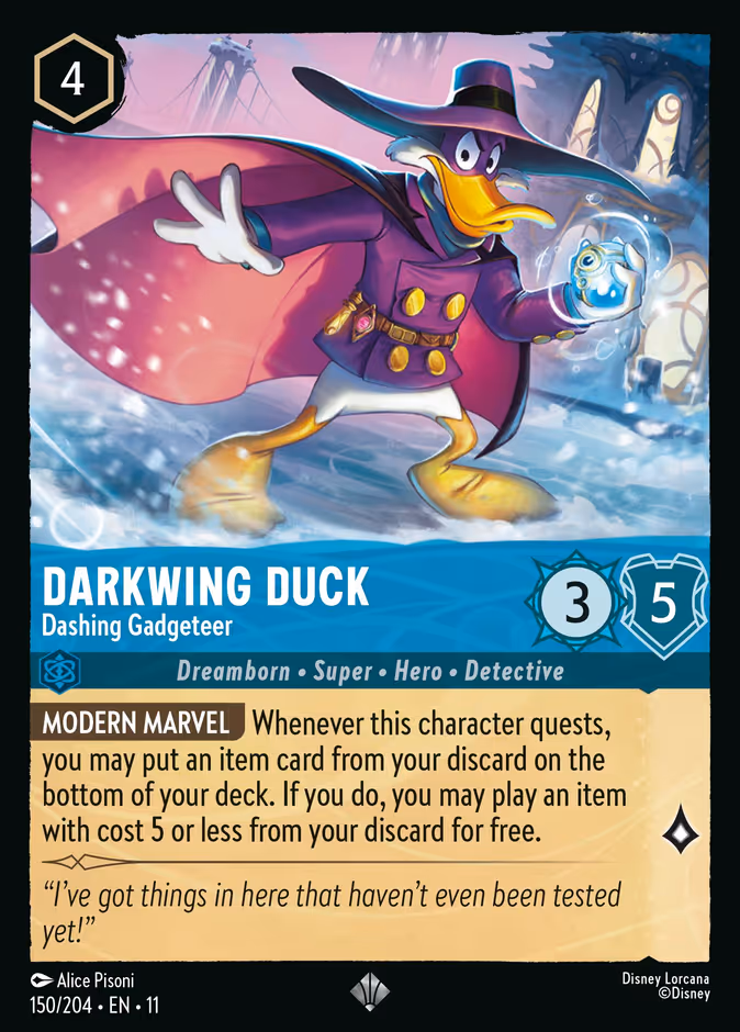 Carta Darkwing Duck · Dashing Gadgeteer