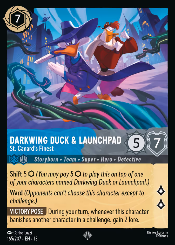 Carta Darkwing Duck & Launchpad · St. Canard's Finest
