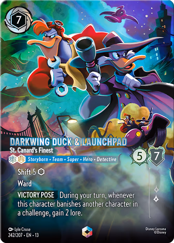 Carta Darkwing Duck & Launchpad · St. Canard's Finest
