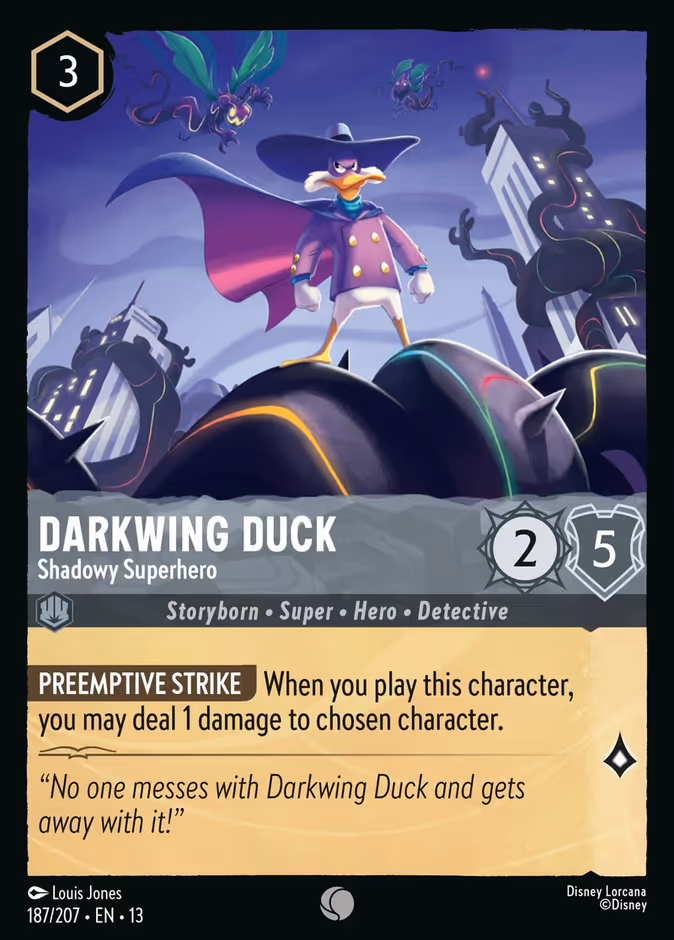 Carta oficial Darkwing Duck · Shadowy Superhero