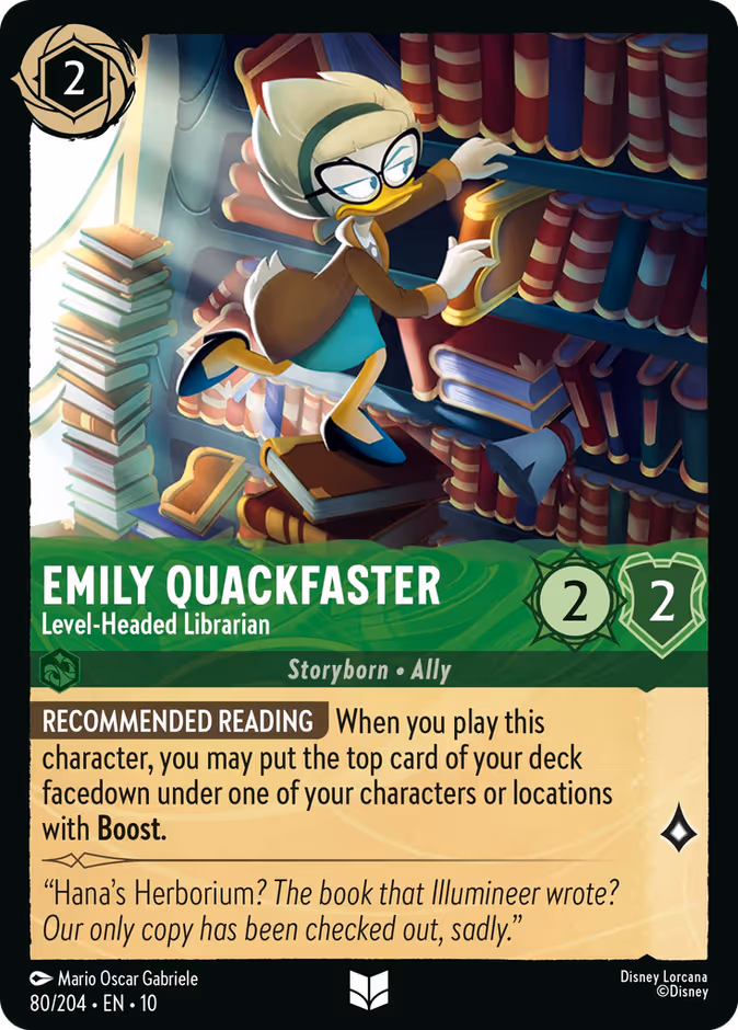 Carta Emily Quackfaster · Level-Headed Librarian