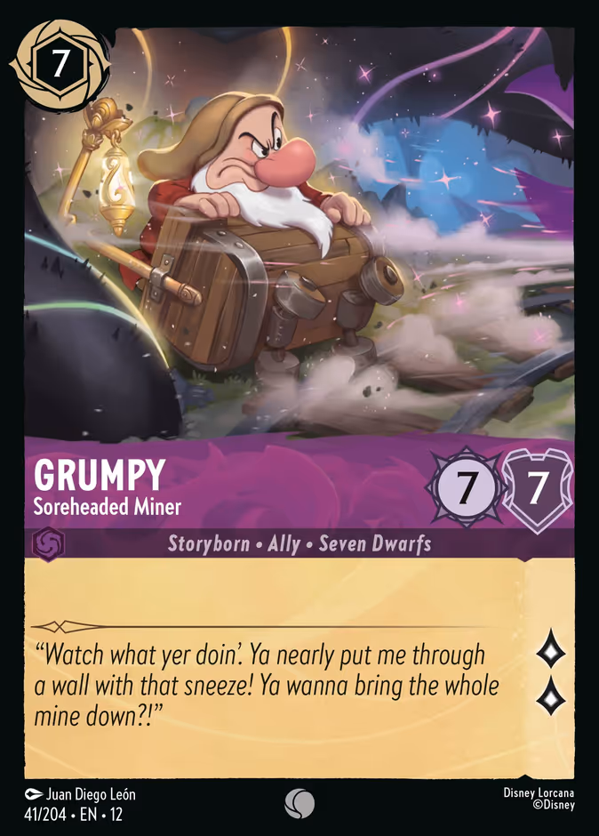 Carta oficial Grumpy · Soreheaded Miner
