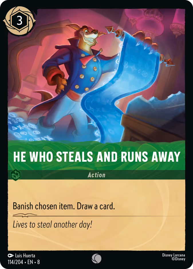 Carta He Who Steals and Runs Away · 