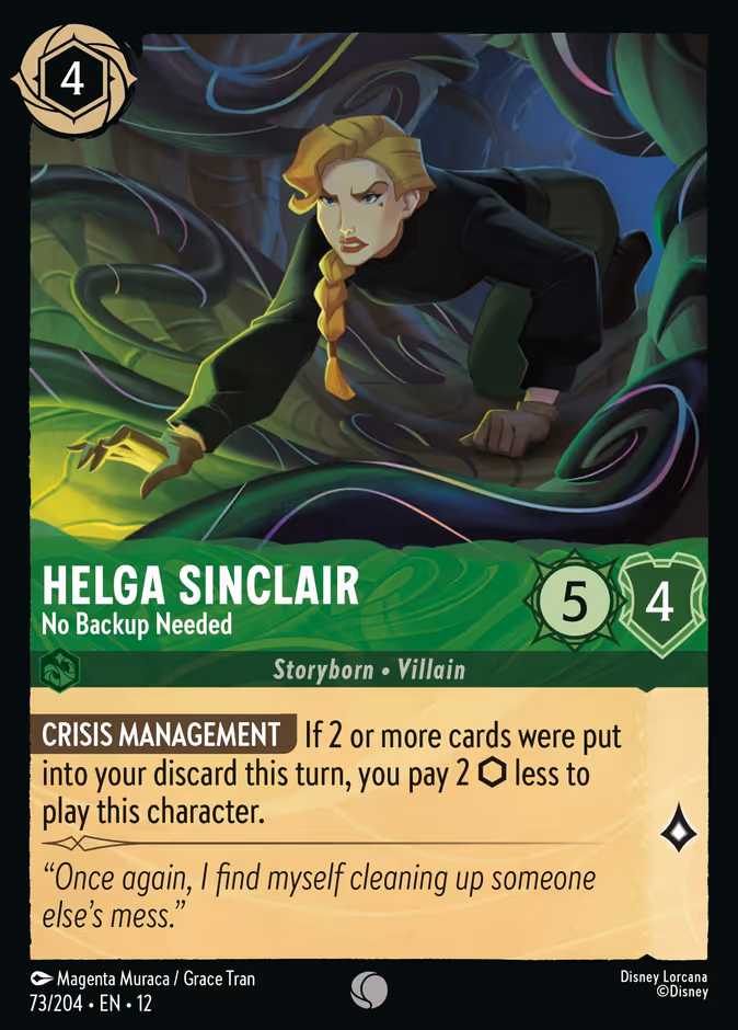 Carta Helga Sinclair · No Backup Needed
