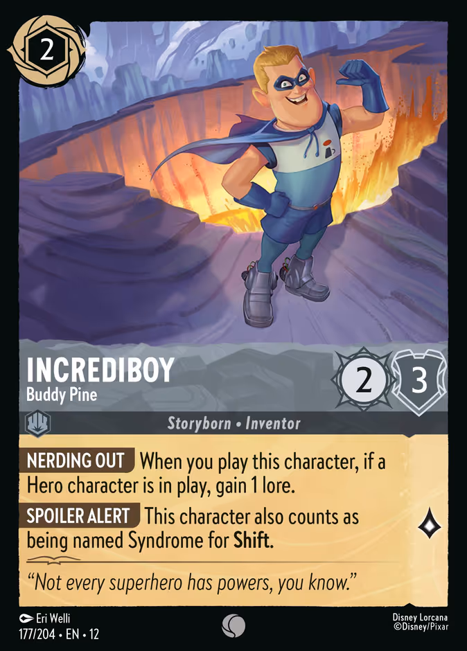 Carta Incrediboy · Buddy Pine