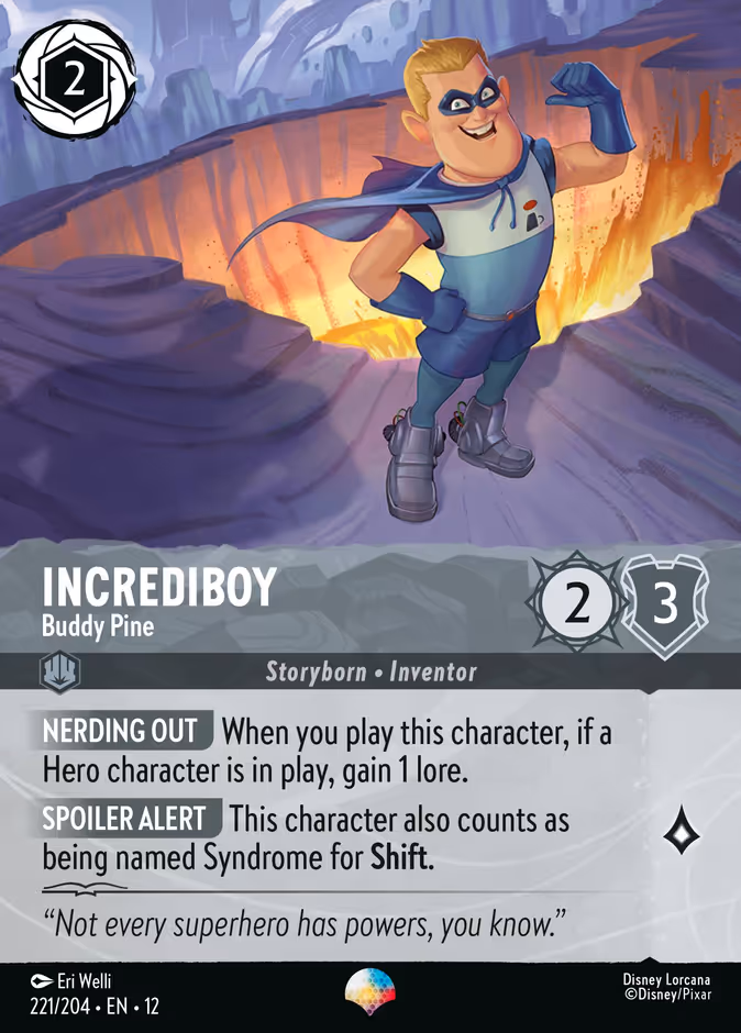 Carta Incrediboy · Buddy Pine