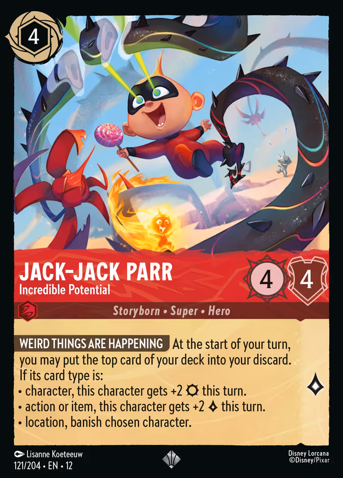 Carta oficial Jack-Jack Parr · Incredible Potential