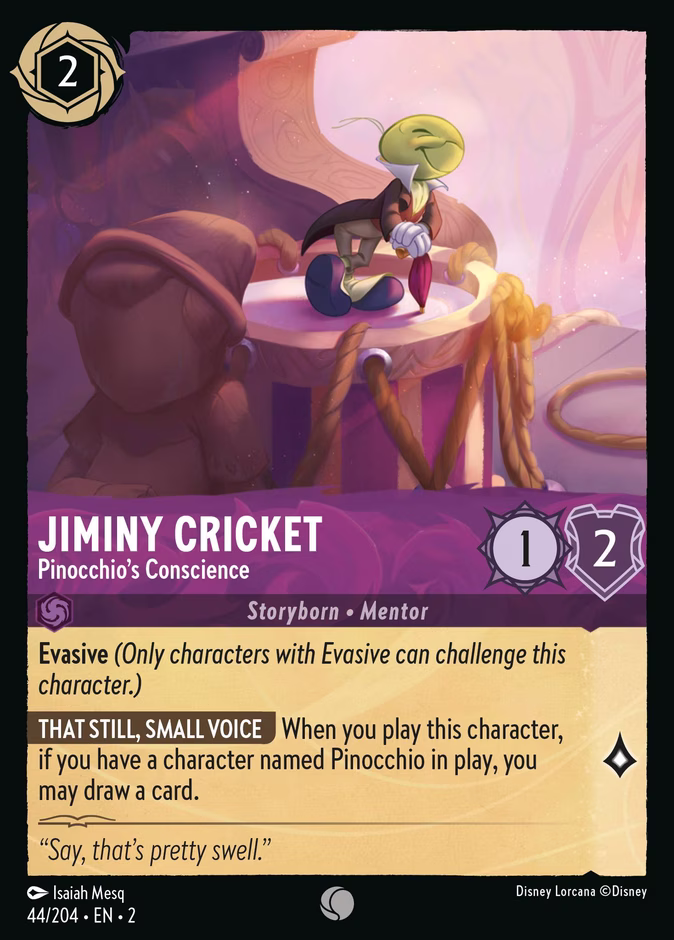 Carta Jiminy Cricket · Pinocchio's Conscience