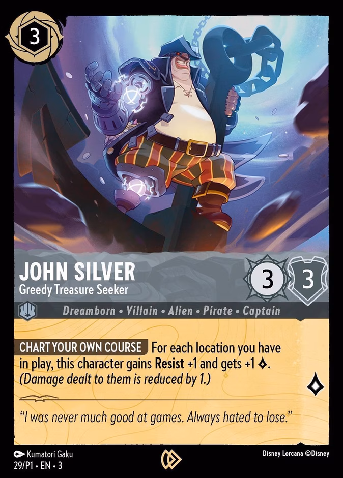 Carta John Silver · Greedy Treasure Seeker