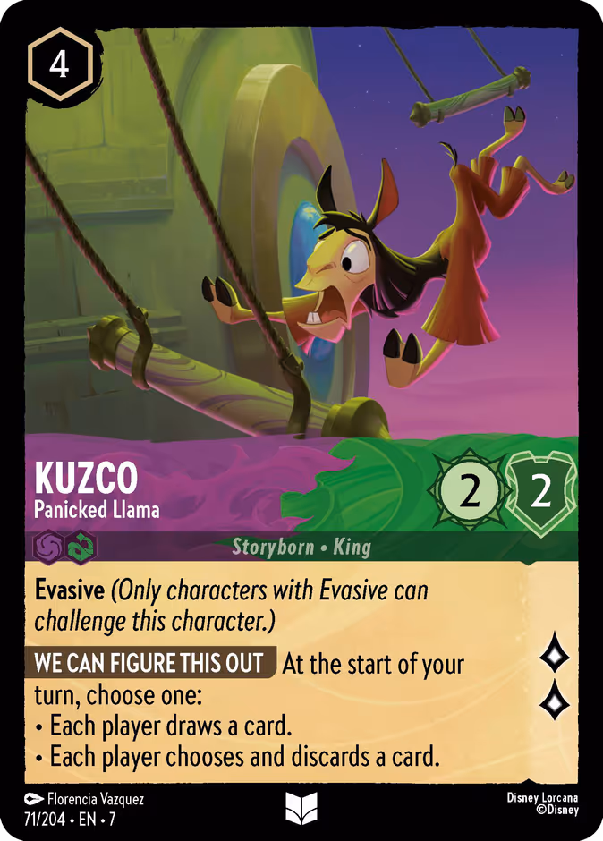 Carta Kuzco · Panicked Llama