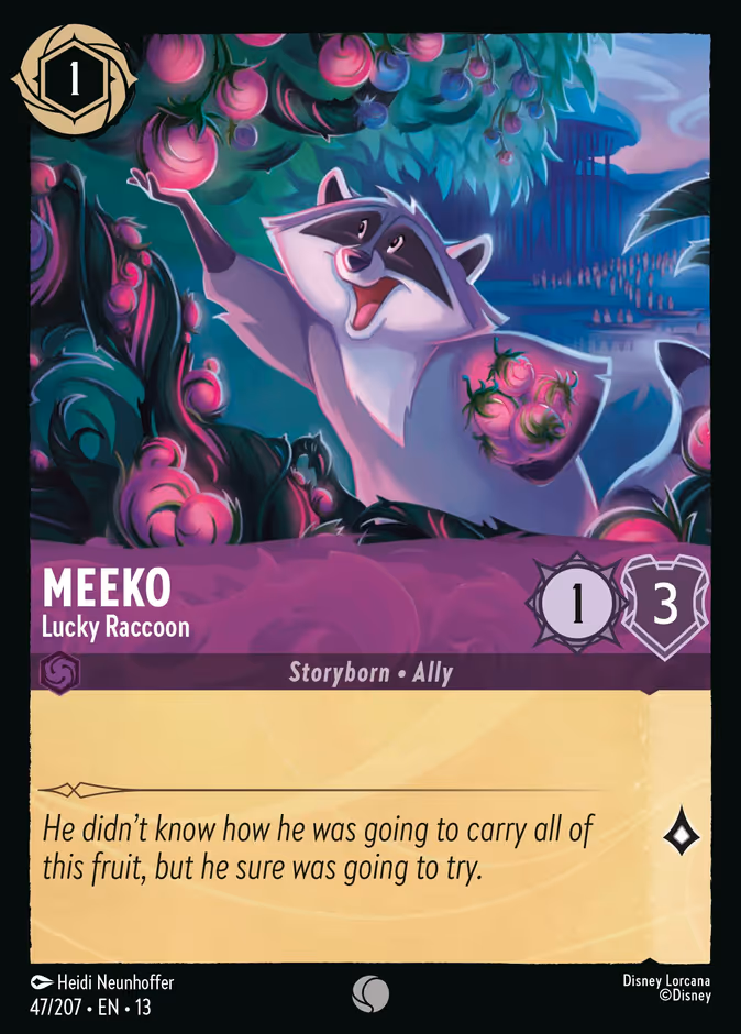 Carta Meeko · Lucky Raccoon
