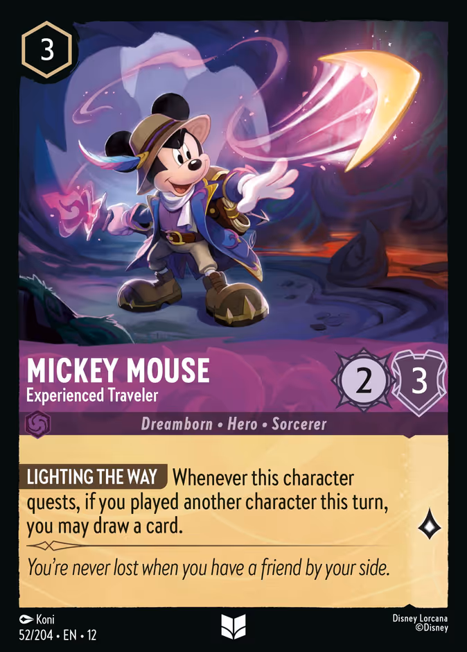 Carta Mickey Mouse · Experienced Traveler