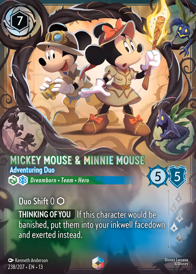 Carta Mickey Mouse & Minnie Mouse · Adventuring Duo