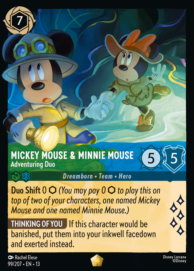 Carta Mickey Mouse & Minnie Mouse · Adventuring Duo