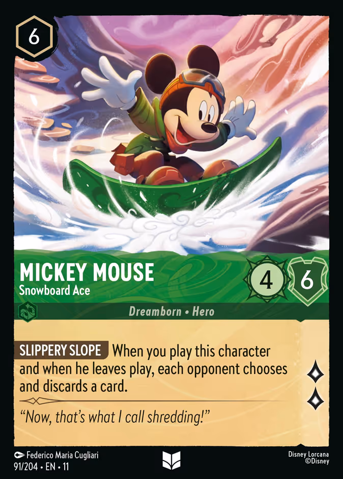 Carta Mickey Mouse · Snowboard Ace