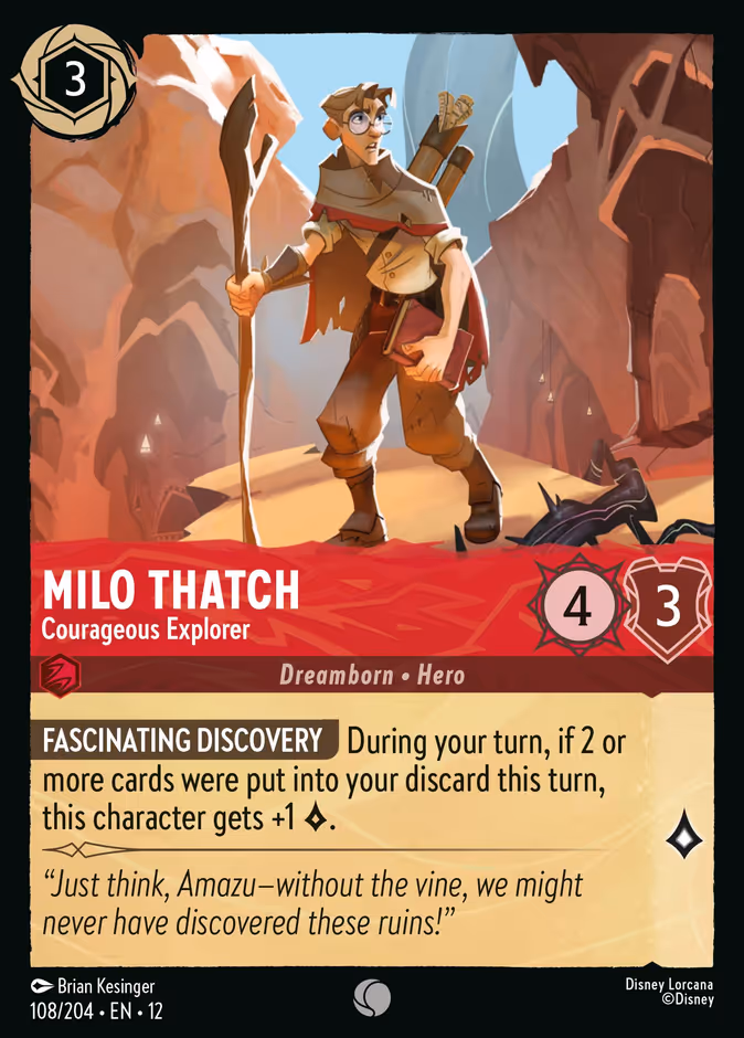 Carta Milo Thatch · Courageous Explorer