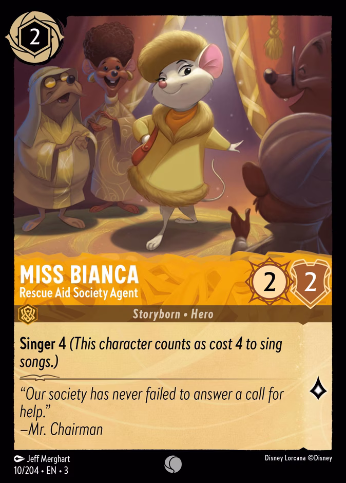 Carta Miss Bianca · Rescue Aid Society Agent
