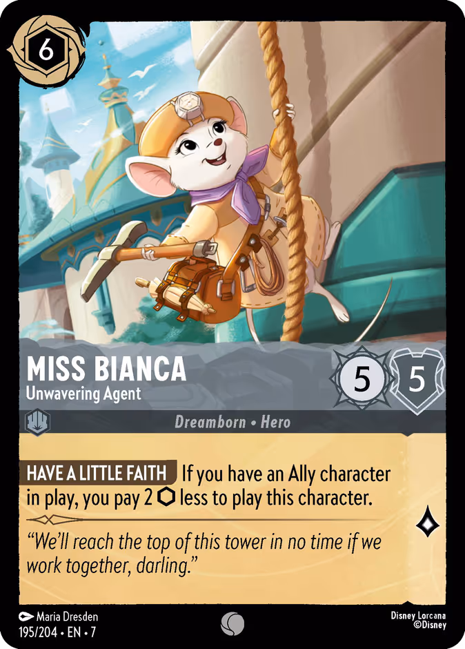 Carta Miss Bianca · Unwavering Agent