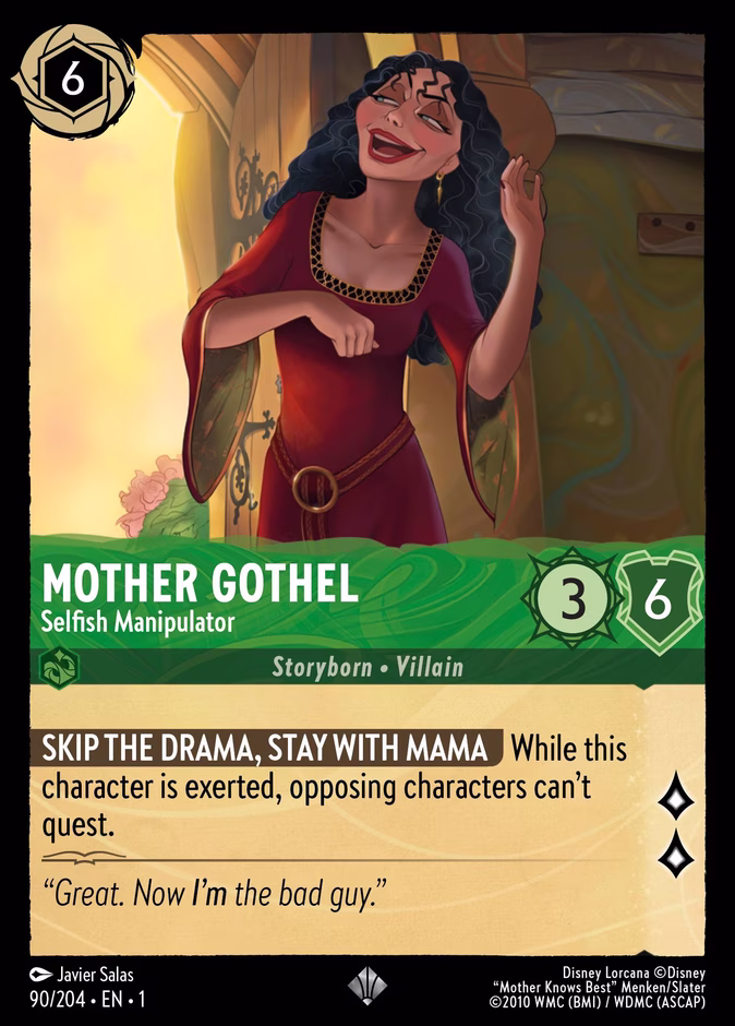 Carta Mother Gothel · Selfish Manipulator
