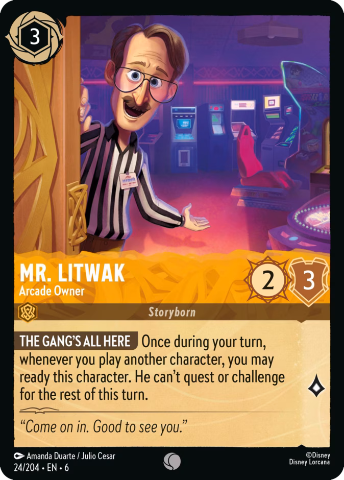 Carta Mr. Litwak · Arcade Owner