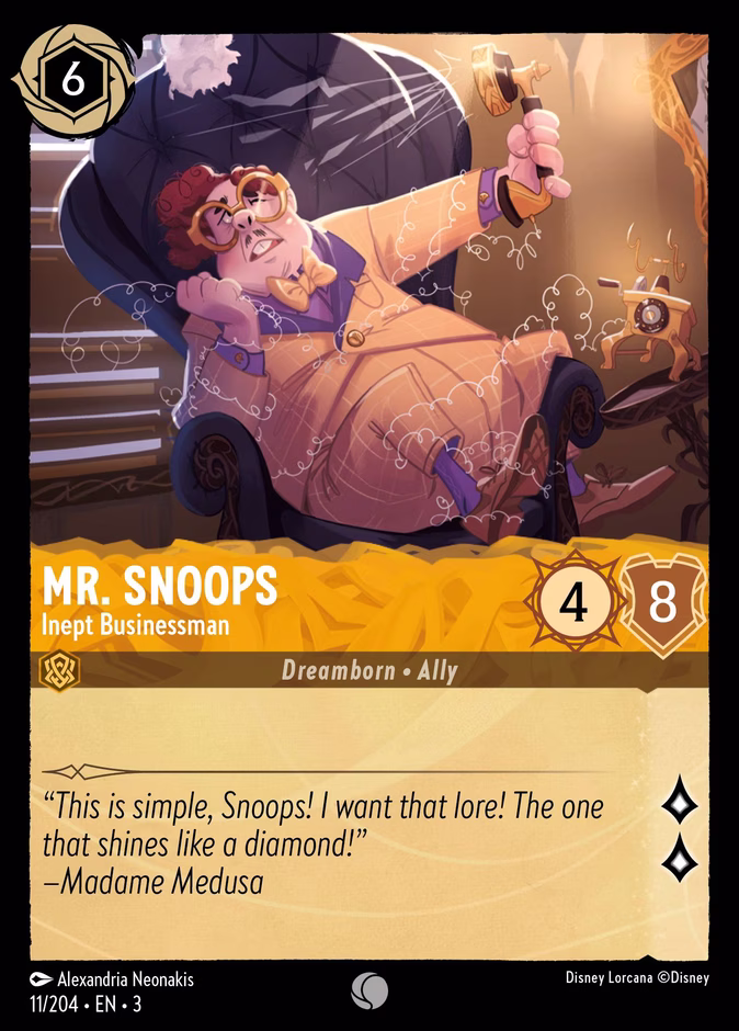 Carta Mr. Snoops · Inept Businessman