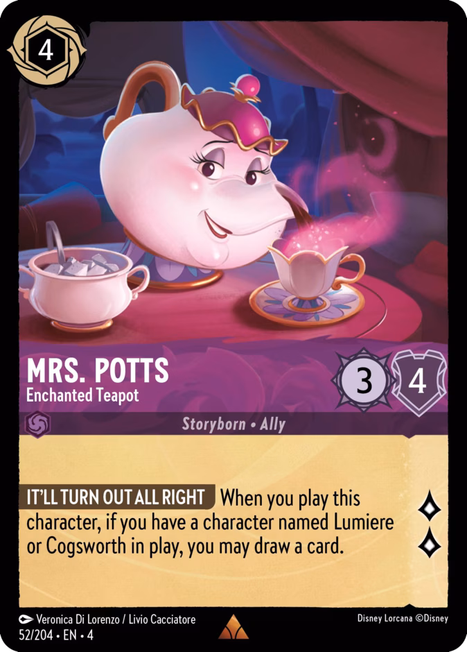 Carta Mrs. Potts · Enchanted Teapot