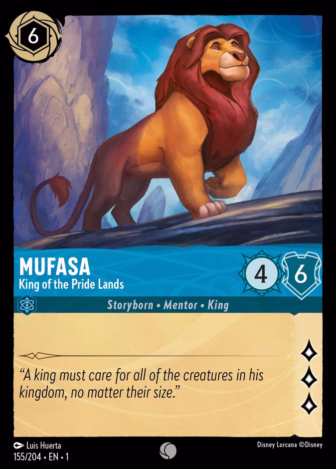 Carta Mufasa · King of the Pride Lands