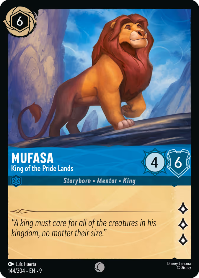 Carta Mufasa · King of the Pride Lands