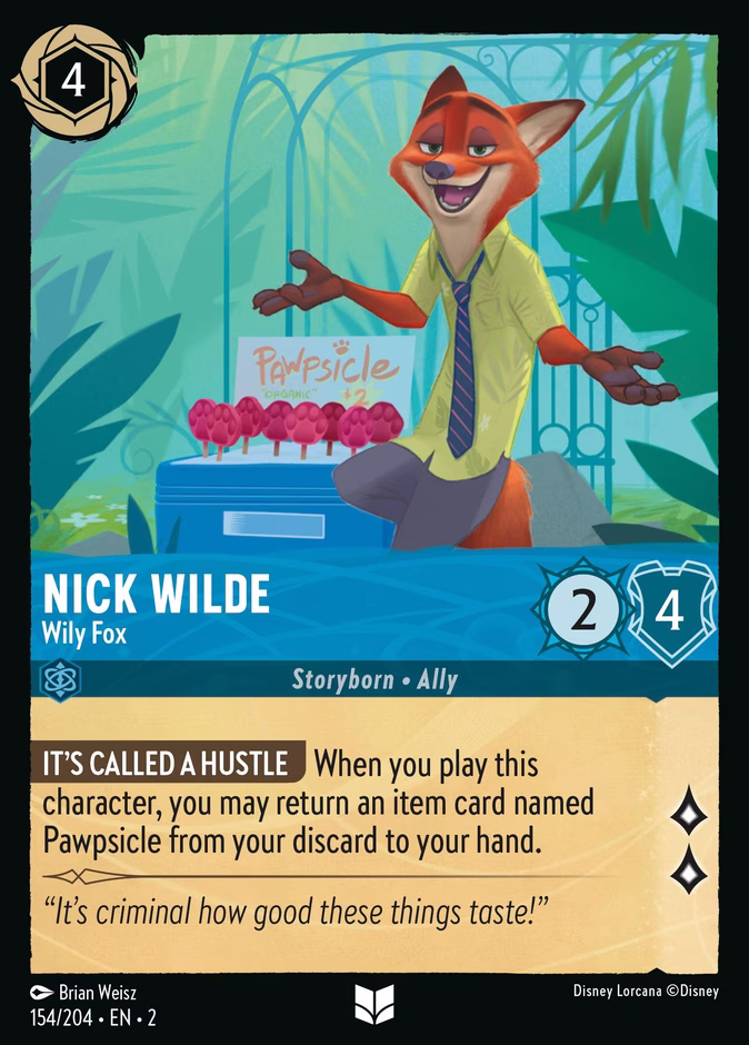 Carta Nick Wilde · Wily Fox