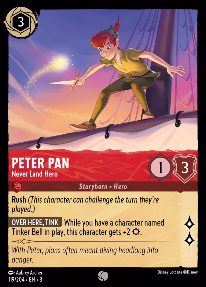 Carta Peter Pan · Never Land Hero