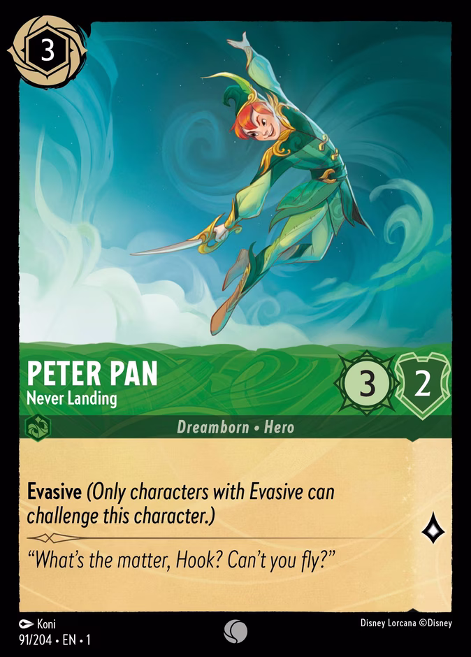 Carta Peter Pan · Never Landing