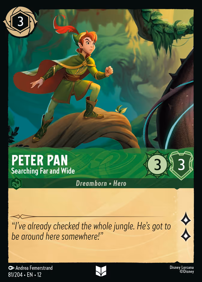 Carta oficial Peter Pan · Searching Far and Wide