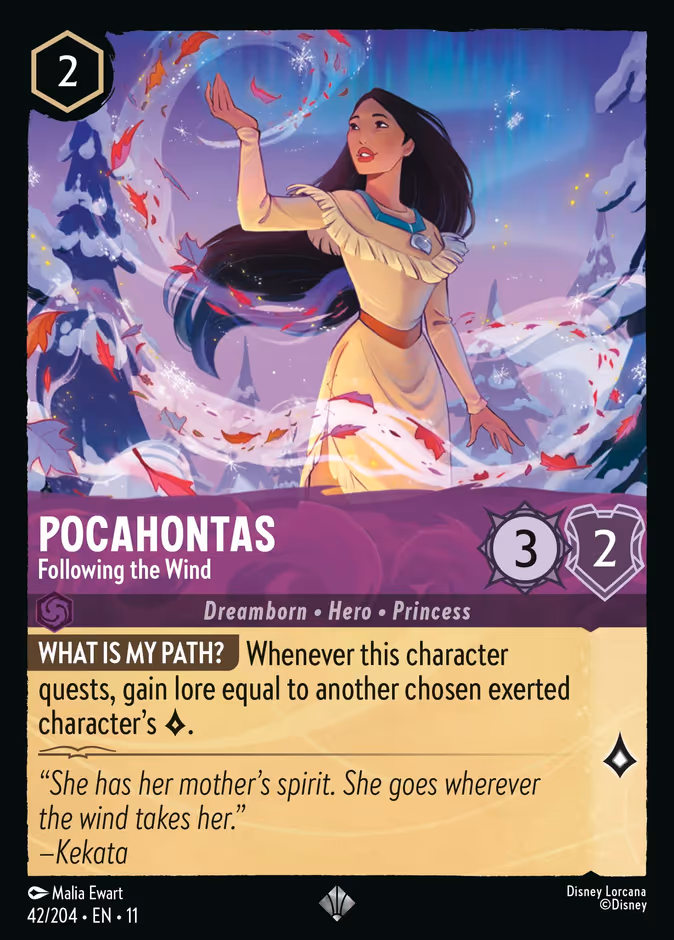 Carta Pocahontas · Following the Wind