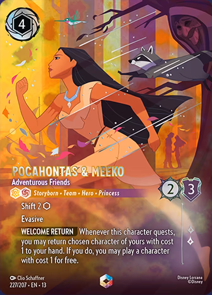 Carta Pocahontas & Meeko · Adventurous Friends